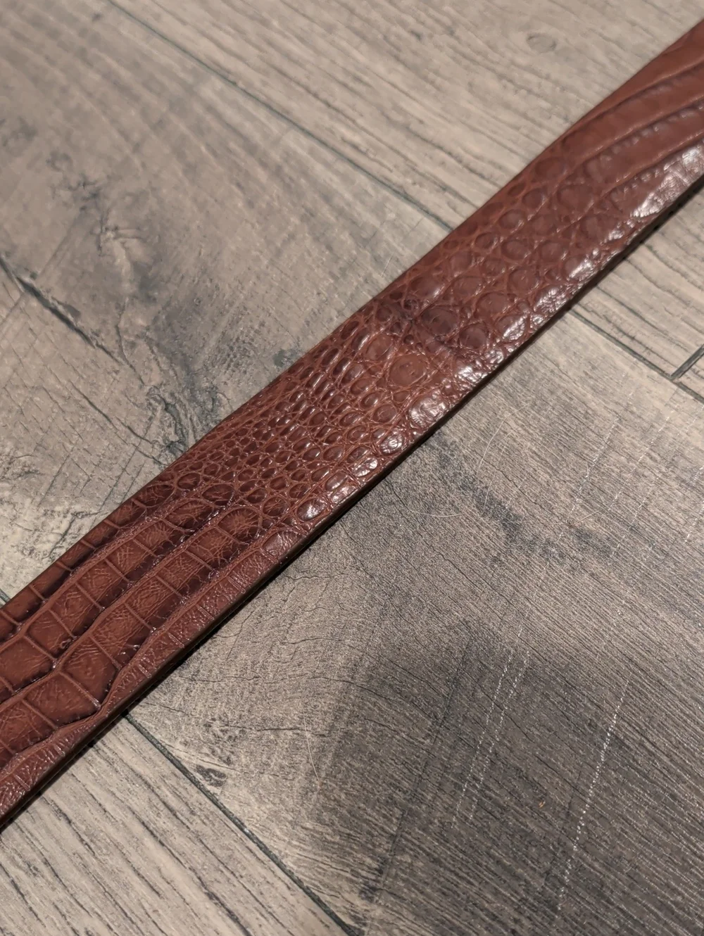 Jacob Hill Leather Genuine Caiman Belt Brown/Cognac MSRP $299